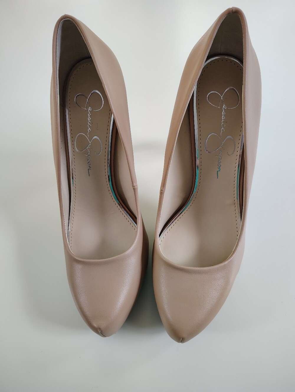 Jessica Simpson Nude Platform Pumps Stiletto High Heels Women's Size 8.5 - Picture 3 of 10